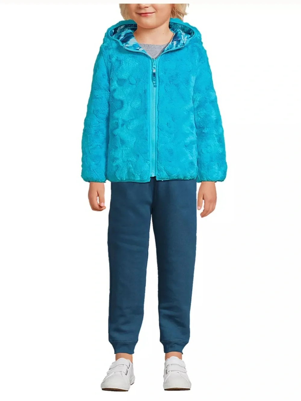 Lands’ End Kids Reversible Insulated Fleece Jacket - medium 8